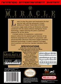 Miracle Piano NES US box art